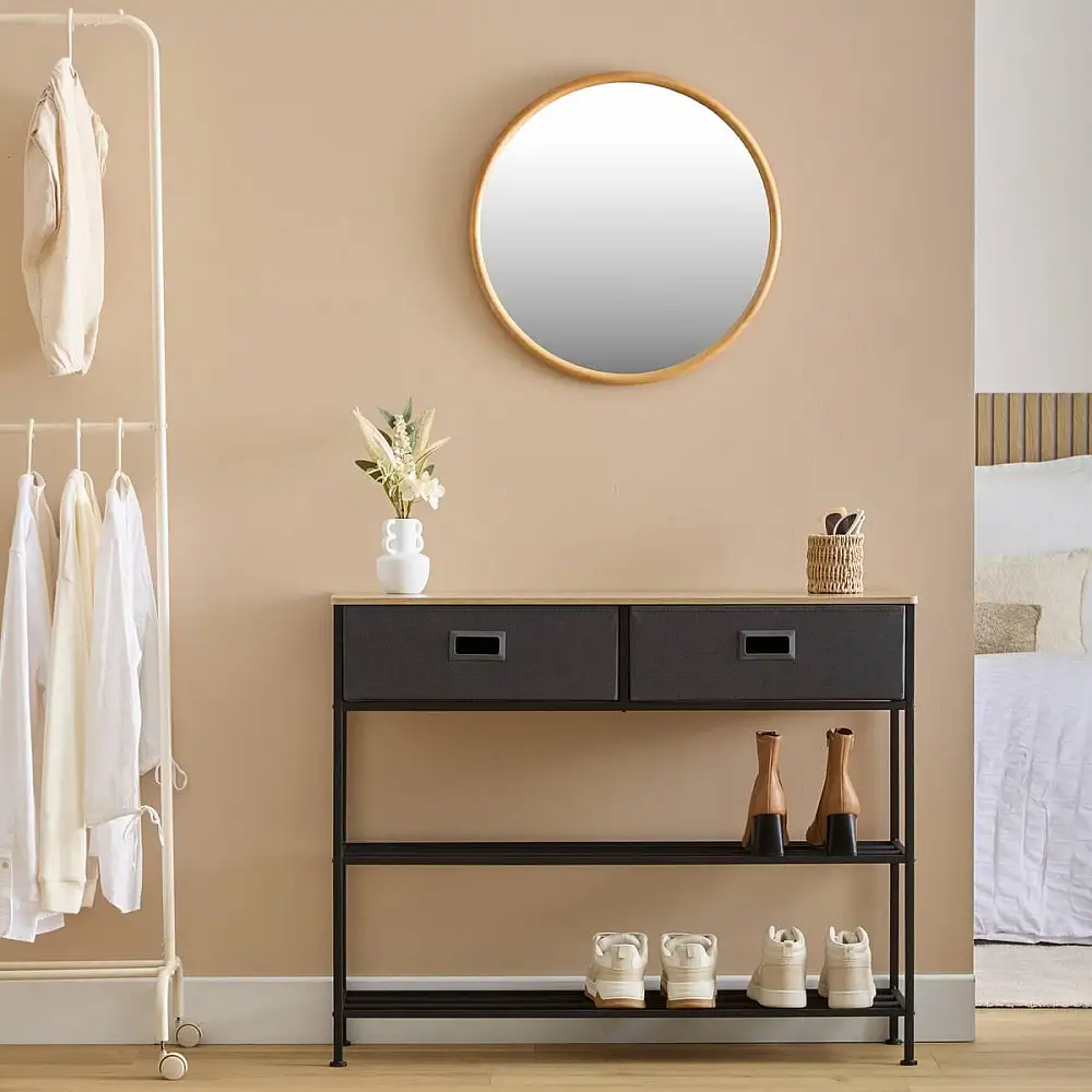 5Five Simply Smart Κονσόλα Tissa με 2 Συρτάρια και Σκούρο Γκρι Παπουτσοθήκη 100 x 30 x 80 εκ. 212878