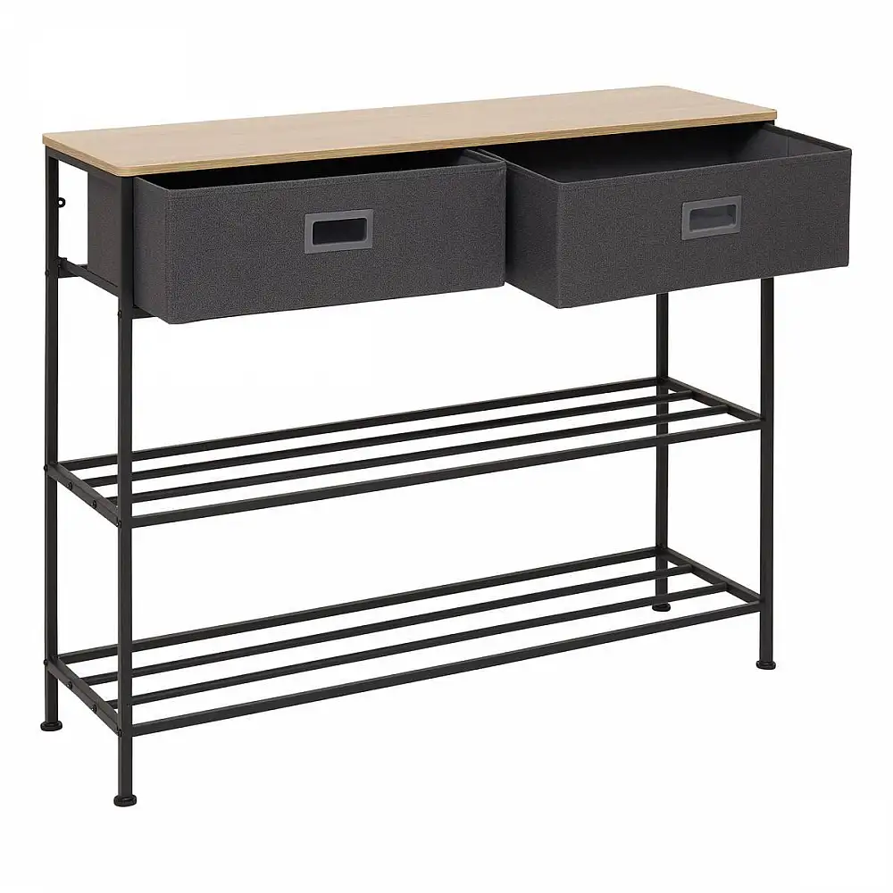 5Five Simply Smart Κονσόλα Tissa με 2 Συρτάρια και Σκούρο Γκρι Παπουτσοθήκη 100 x 30 x 80 εκ. 212878