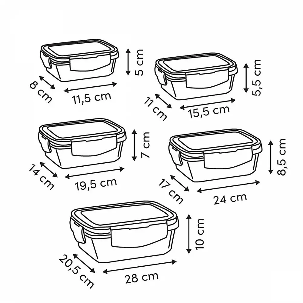 5Five Simply Smart Δοχείο Αποθήκευσης Τροφίμων Clipeat 3.8L - Διαφανές Αεροστεγές Κουτί Κουζίνας - 28 × 20.5 × 10 εκ. 217629