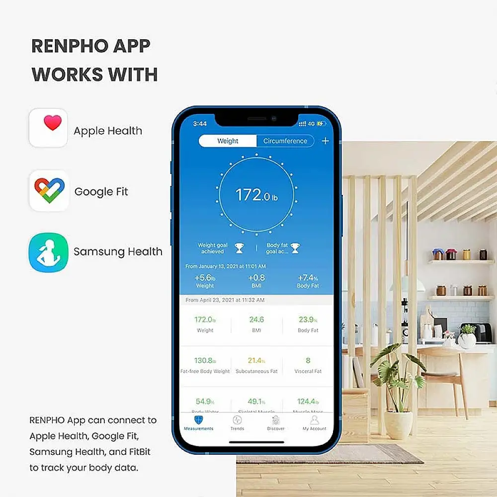 Renpho Smart Ζυγαριά με Λιπομετρητή Smart Body Scale Bluetooth με 13 Μετρήσεις Μαύρη ES-CS20M-BK