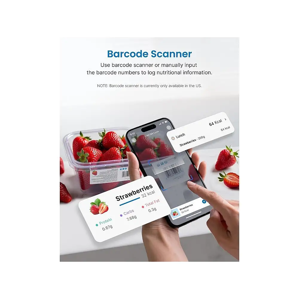 Renpho Ψηφιακή Ζυγαριά Κουζίνας 1gr/10kg Μαύρη R-T001-BK