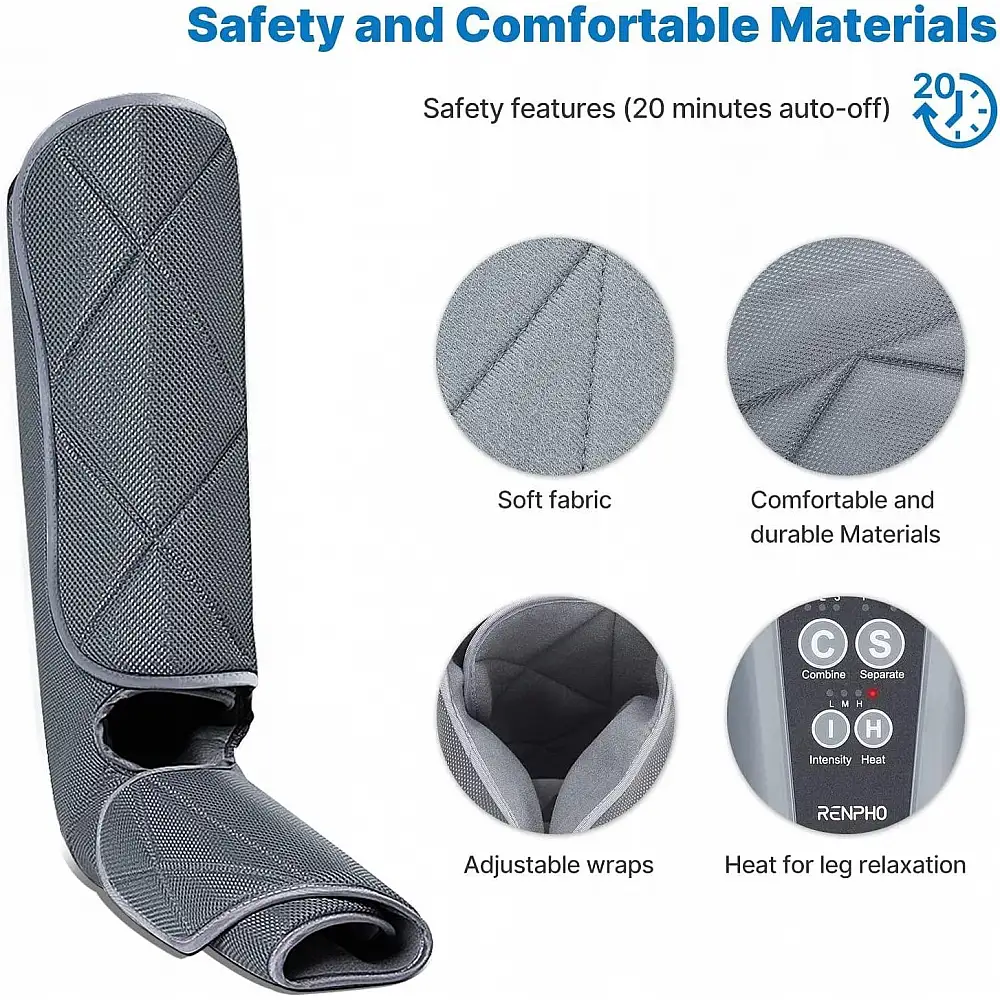 Renpho Σύστημα Μασάζ Ποδιών & Γαμπών με Συμπίεση Αέρα Air Compression και Λειτουργία Θερμότητας RP-ALM071H-GY