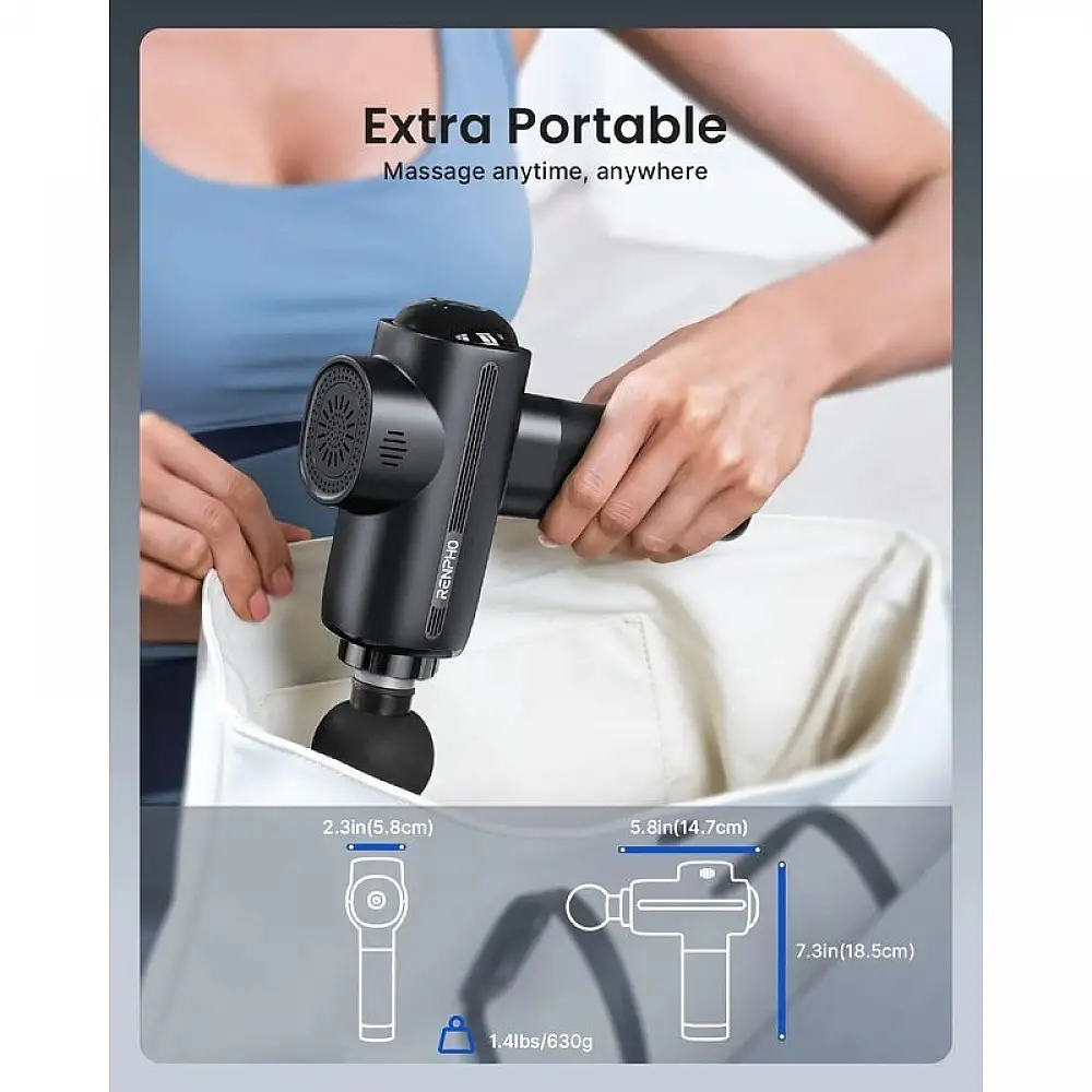 Renpho Πιστόλι Μασάζ με Λειτουργία Hot & Cold & Αθόρυβο Μοτέρ Brushless R-C003H-BK