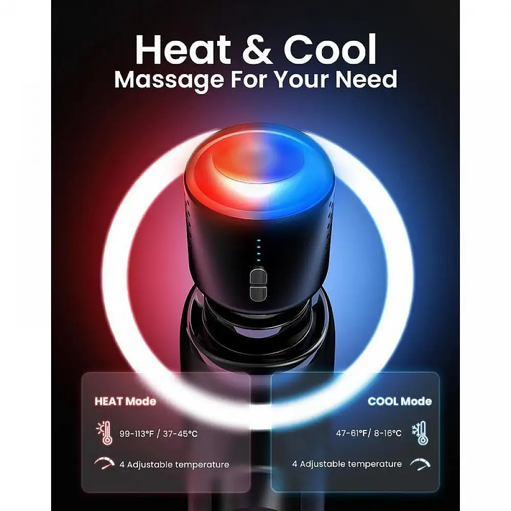 Renpho Πιστόλι Μασάζ με Λειτουργία Hot & Cold & Αθόρυβο Μοτέρ Brushless R-C003H-BK