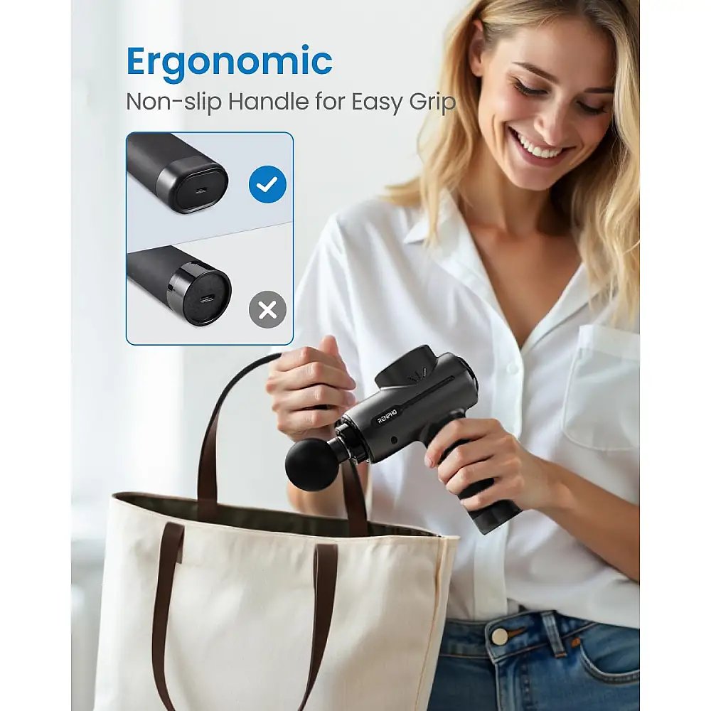 Renpho Πιστόλι Μασάζ Κρουστικής Θεραπείας για Αυχένα, Πλάτη & Μυϊκή Αποκατάσταση RP-GM171-BK