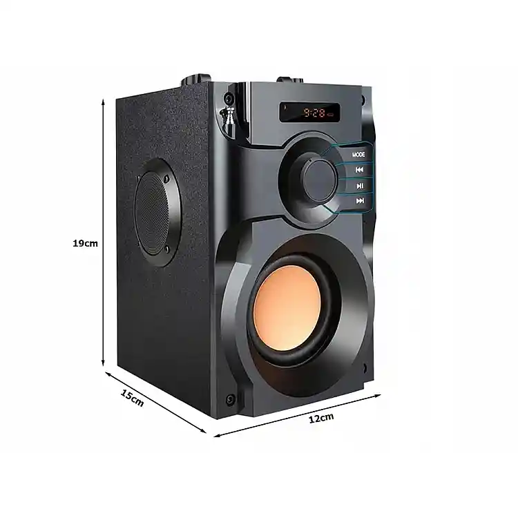Verk Group  Ασύρματο Bluetooth Ηχείο με Ραδιόφωνο, Τηλεχειριστήριο και Οθόνη, Μαύρο 5907451379592