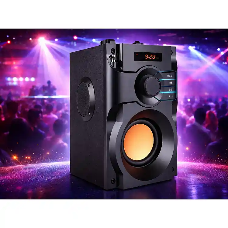 Verk Group  Ασύρματο Bluetooth Ηχείο με Ραδιόφωνο, Τηλεχειριστήριο και Οθόνη, Μαύρο 5907451379592