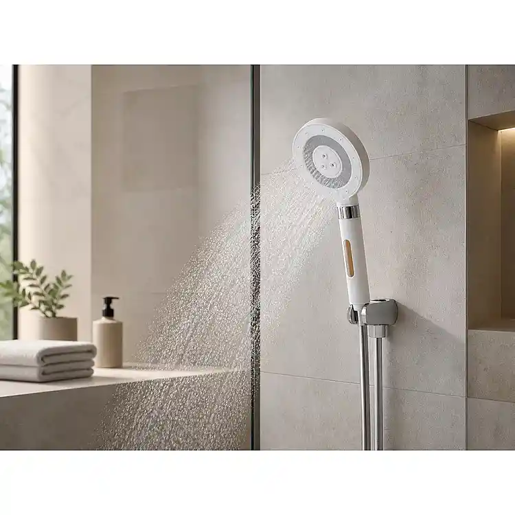 Verk Group&nbsp; Κεφαλή Ντους 5 Ροών με Φίλτρο Νερού κατά των Αλάτων, Λευκή 5907451390771