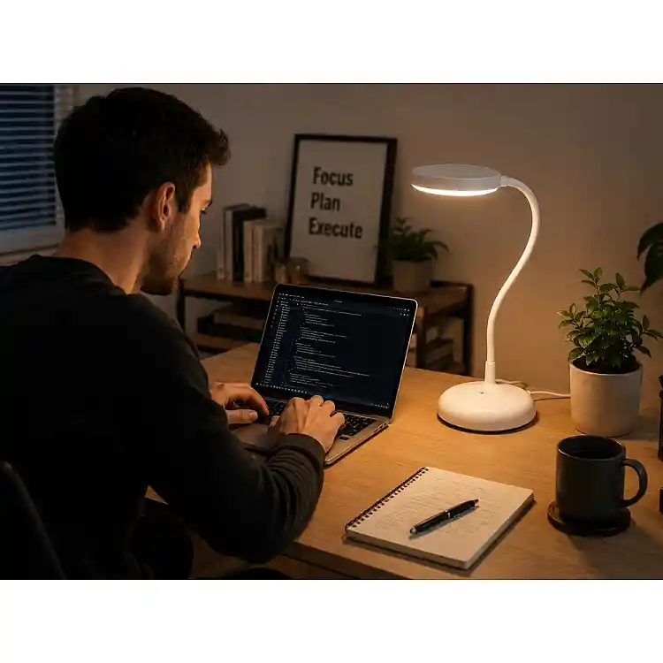 Verk Group  Επιτραπέζιο Φωτιστικό LED Αφής με Ευέλικτο Βραχίονα και USB-C, Λευκό 5907451381700