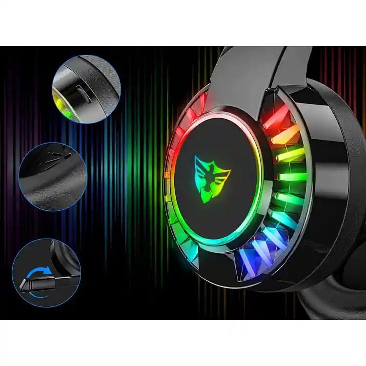 Verk Group  Ακουστικά Gaming Ενσύρματα USB 7.1 με Μικρόφωνο και RGB LED 5907451375013