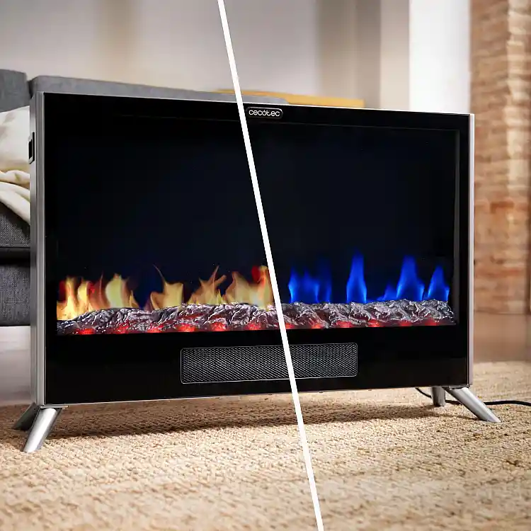 CECOTEC Ηλεκτρικό Τζάκι 2000W ReadyWarm 7500 3in1 Total Flames με Ρυθμιζόμενο Θερμοστάτη, Κεραμική Τεχνολογία, 2 Λειτουργίες, Σύστημα Συναγωγής και Τηλεχειριστήριο CEC-117497
