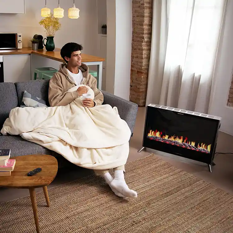 CECOTEC Ηλεκτρικό Τζάκι 2000W ReadyWarm 7500 3in1 Total Flames με Ρυθμιζόμενο Θερμοστάτη, Κεραμική Τεχνολογία, 2 Λειτουργίες, Σύστημα Συναγωγής και Τηλεχειριστήριο CEC-117497