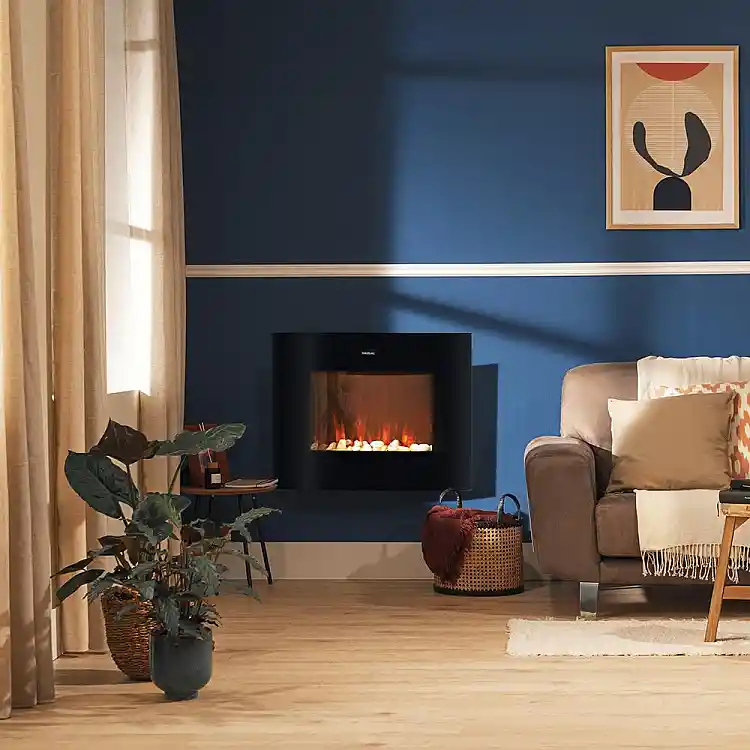 CECOTEC Ηλεκτρικό Διακοσμητικό Τζάκι ReadyWarm 3560 Curved Flames Connected 35" 2000W με Wi‑Fi, Τηλεχειριστήριο και Καμπύλο Κρύσταλλο Τεμπερλένιο CEC-117776