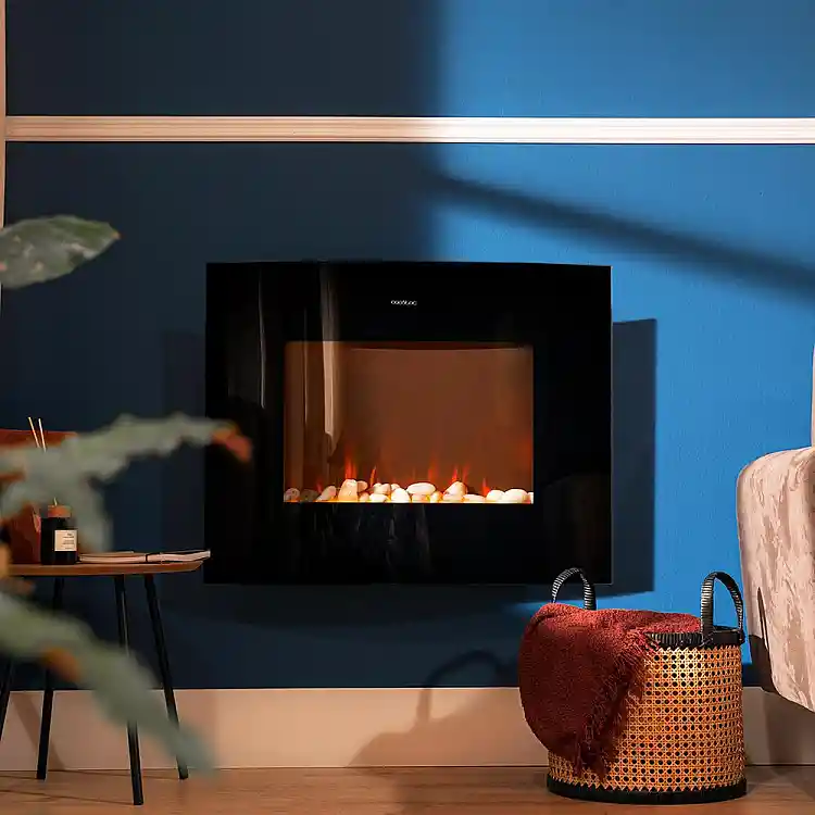 CECOTEC Ηλεκτρικό Διακοσμητικό Τζάκι ReadyWarm 3560 Curved Flames Connected 35" 2000W με Wi‑Fi, Τηλεχειριστήριο και Καμπύλο Κρύσταλλο Τεμπερλένιο CEC-117776