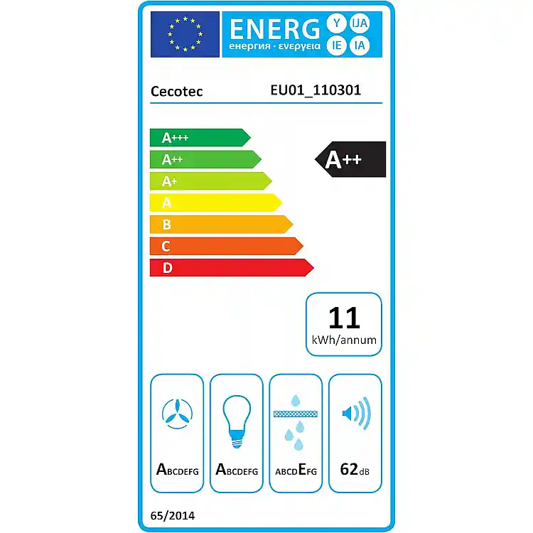 Cecotec Απορροφητήρας Καμινάδα Bolero Flux TT 704400 70cm 413,3m³/h A++ Μαύρος CEC-110301