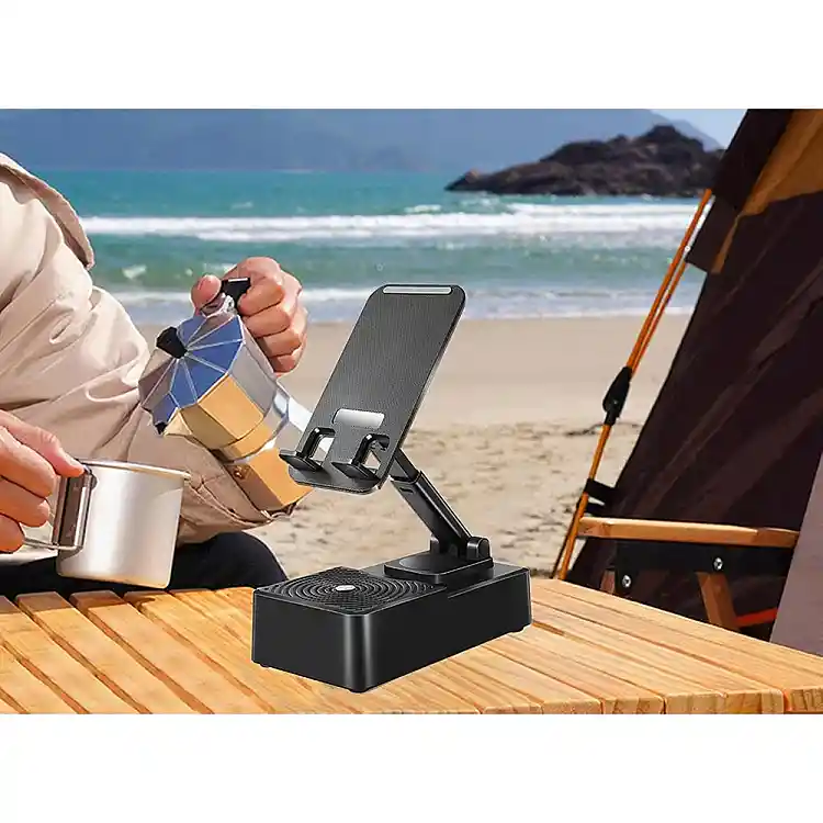 Verk Group Βάση Κινητού/Tablet για Γραφείο με Bluetooth Ηχείο 5W, Μαύρη 5907451373187