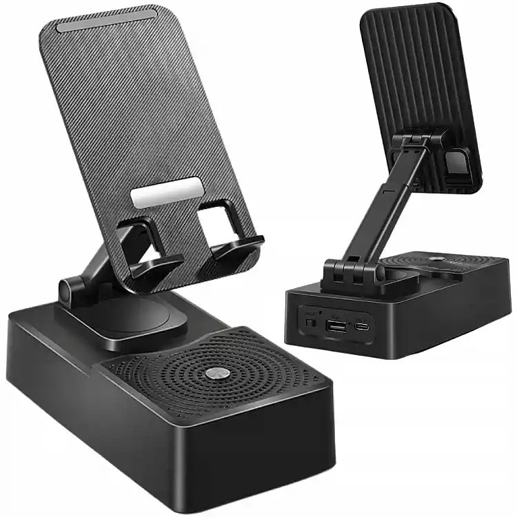 Verk Group Βάση Κινητού/Tablet για Γραφείο με Bluetooth Ηχείο 5W, Μαύρη 5907451373187