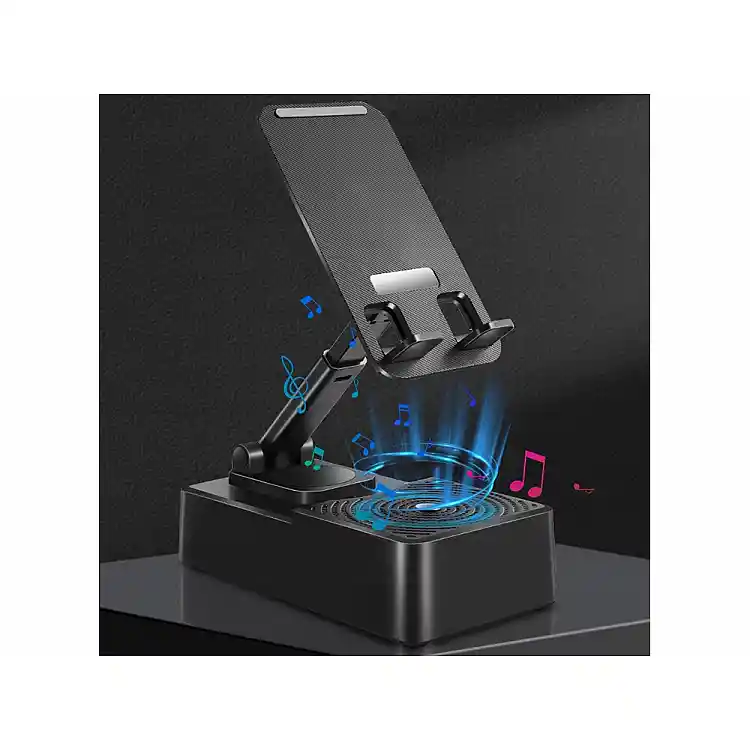 Verk Group Βάση Κινητού/Tablet για Γραφείο με Bluetooth Ηχείο 5W, Μαύρη 5907451373187