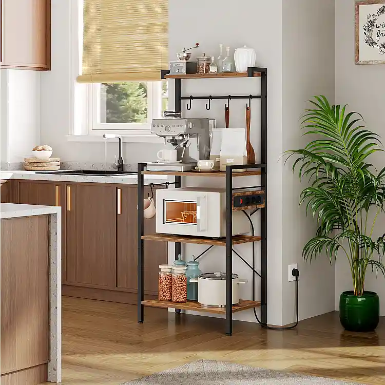 HOOBRO Εταζέρα Κουζίνας Ρουστίκ Καφέ 58x35x134 εκ. EBF04CHB01