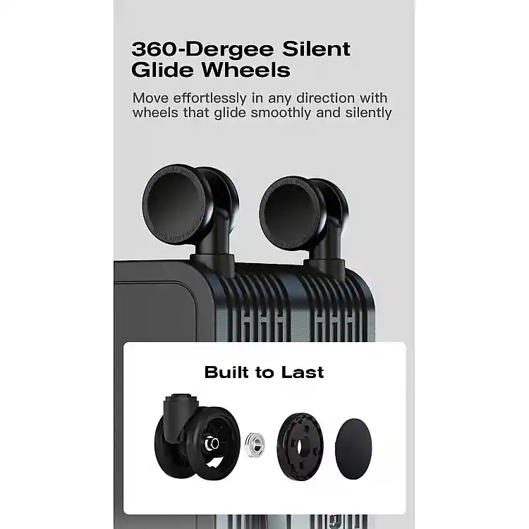 BANGE Βαλίτσα Spinner με Ροδάκια 360° & Αθόρυβη Κίνηση L2119-24-Black