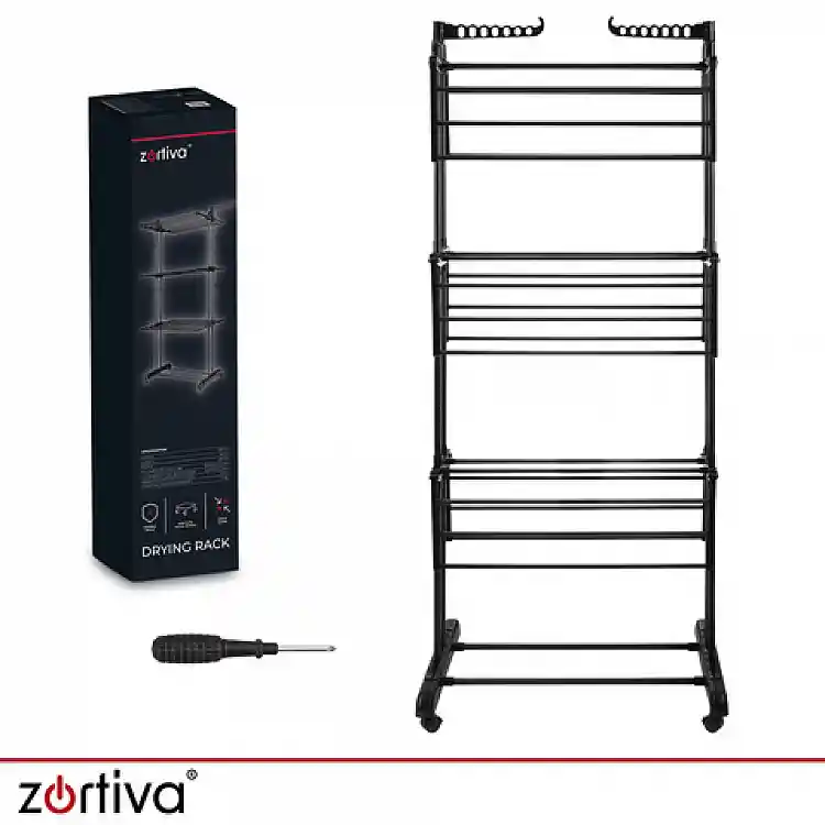 Zortiva Πτυσσόμενη Κάθετη Απλώστρα Ρούχων Zortiva XXL με Ρόδες 27129