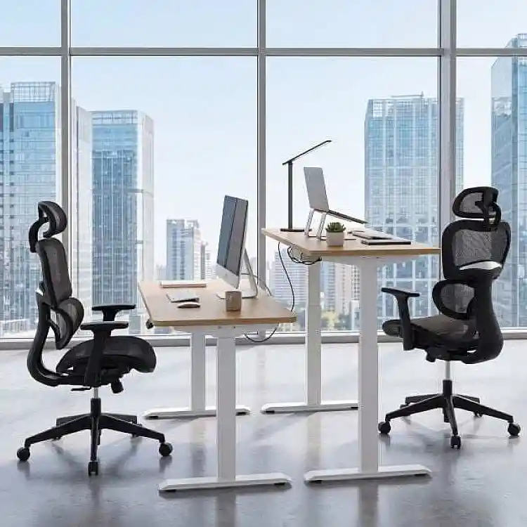 Costway Εργονομική Διχτυωτή Καρέκλα Γραφείου με Ρυθμιζόμενο Προσκέφαλο και Μπράτσα 123 x 70 x 70 cm CB11000DK