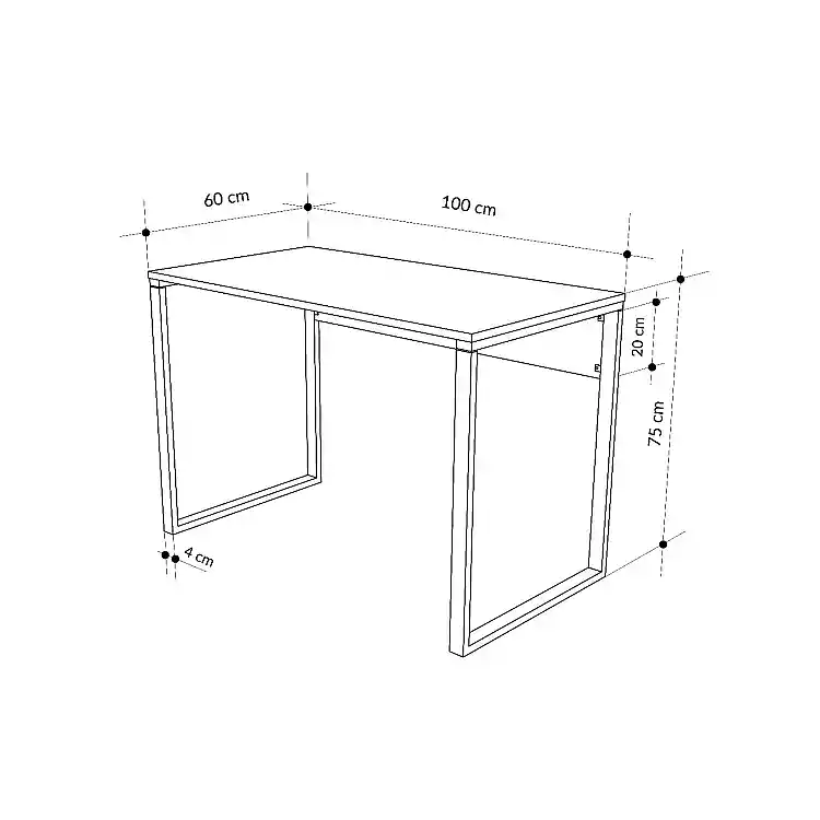 Γραφείο Μελέτης Ρετρό Γκρι-Μαύρο 100x60x75 cm 855DTE3869