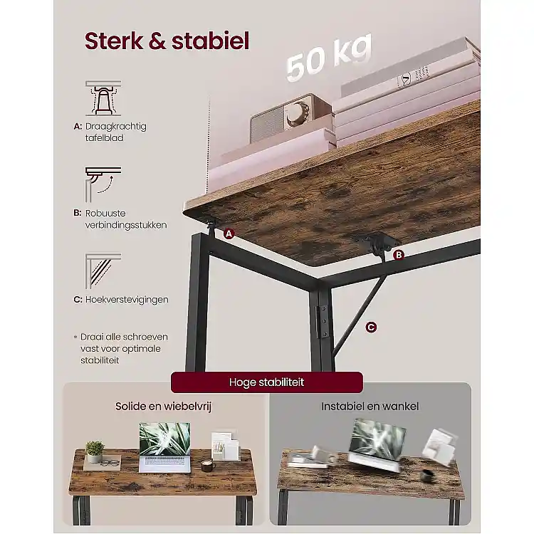 VASAGLE Πτυσσόμενο Γραφείο Υπολογιστή 80 x40 x74 cm LWD151KD01