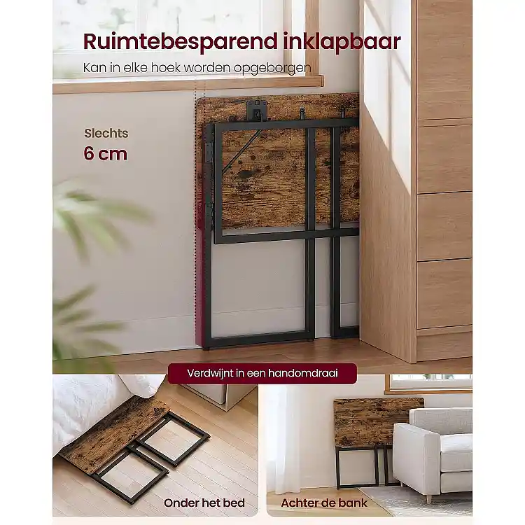 VASAGLE Πτυσσόμενο Γραφείο Υπολογιστή 80 x40 x74 cm LWD151KD01