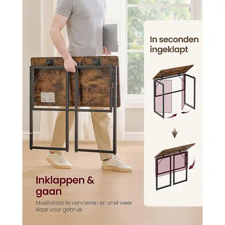 VASAGLE Πτυσσόμενο Γραφείο Υπολογιστή 80 x40 x74 cm LWD151KD01