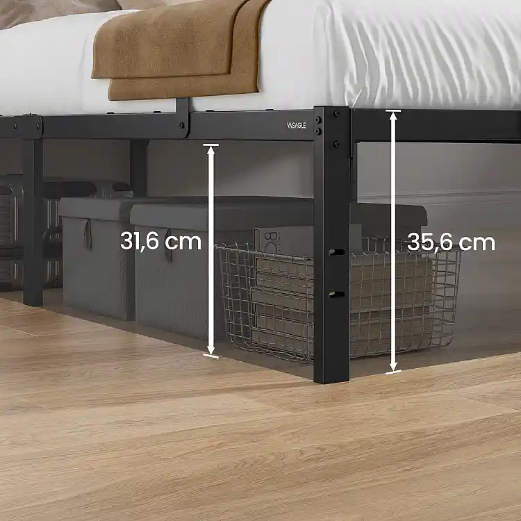 VASAGLE Μεταλλικό Κρεβάτι 160x200 εκ. με Αποθηκευτικό Χώρο RMB155BD01V1
