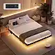 VASAGLE Αιωρούμενο κρεβάτι 140 x 190 εκ. με LED, σταθμό φόρτισης, 2 πρίζες AC, θύρα Type-C, 2 θύρες USB-A, αντοχή έως 500 κιλά RMB173B101