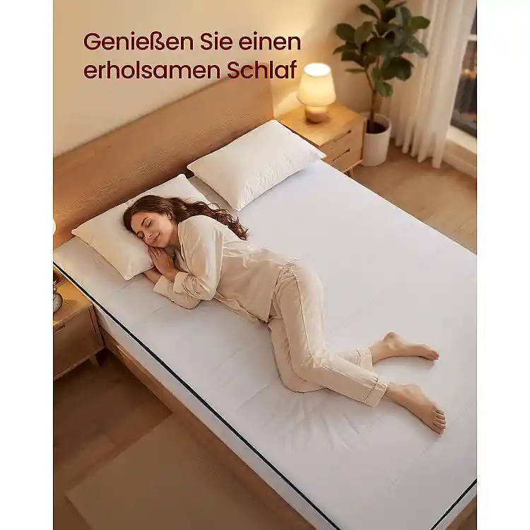 VASAGLE Στρώμα Διπλό 140x200 εκ. Gel Memory Foam, Μέτρια Σκληρότητα H3, 7 Ζωνών, με Αφαιρούμενο Πλενόμενο Κάλυμμα, 16 εκ., Λευκό 200x140x16cm RMZ114W101