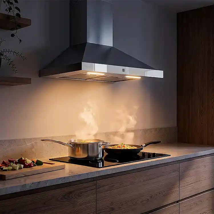 CECOTEC Απορροφητήρας Πυραμίδα 60 cm Bolero Flux PT 604400 Inox A+++, 449,5 m³/h, Λευκό Γυαλί/Ανοξείδωτο Ατσάλι, BLDC, Χειρισμός με Κίνηση Χεριού, Booster, Πλενόμενα Φίλτρα, Φίλτρα Άνθρακα για Ανακύκλωση CEC-110290