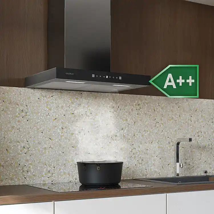 CECOTEC Γυάλινος Απορροφητήρας Τύπου T Flux TT 605500 60cm Μαύρος A++ CEC-02880