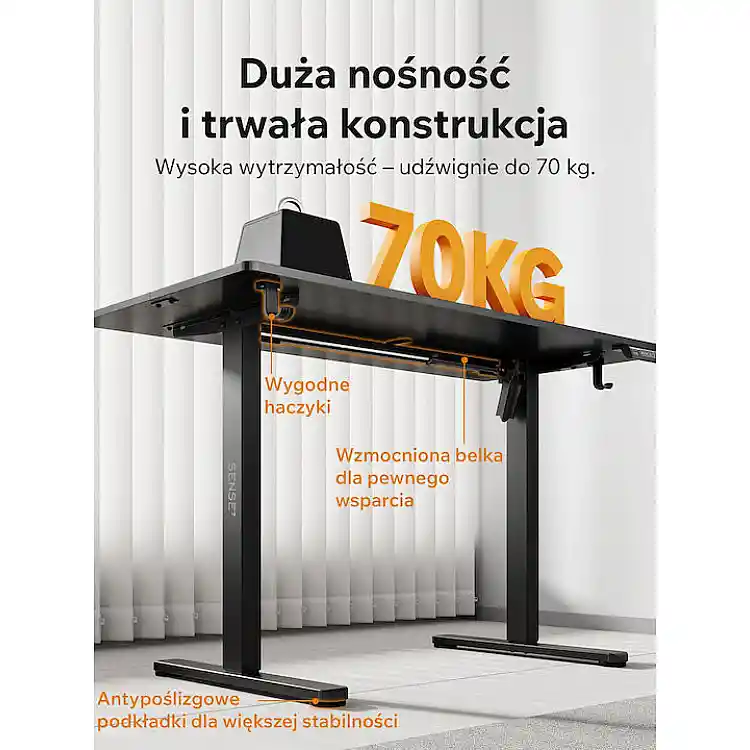 Sense7 NOJO Ηλεκτρικό Γραφείο με Ρυθμιζόμενο Ύψος 120x60cm Σκούρο Καφέ