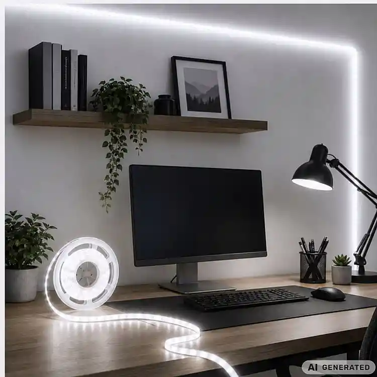 Verk Group Ταινία LED USB 5V 5m, ψυχρό λευκό φως, με διακόπτη, αυτοκόλλητη, διακοσμητική 5907451392027