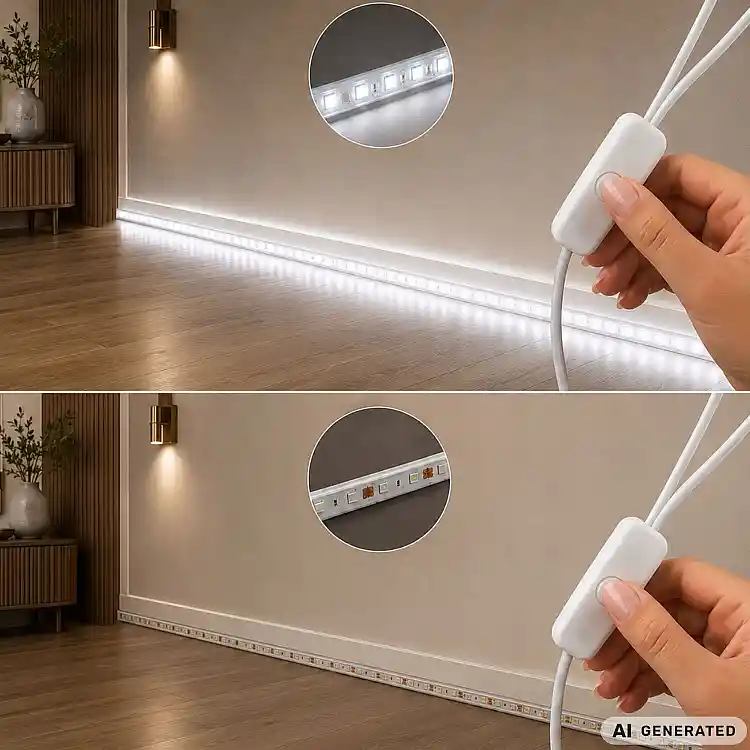 Verk Group Ταινία LED USB 5V 5m, ψυχρό λευκό φως, με διακόπτη, αυτοκόλλητη, διακοσμητική 5907451392027