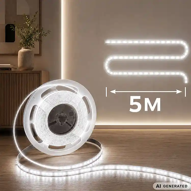 Verk Group Ταινία LED USB 5V 5m, ψυχρό λευκό φως, με διακόπτη, αυτοκόλλητη, διακοσμητική 5907451392027