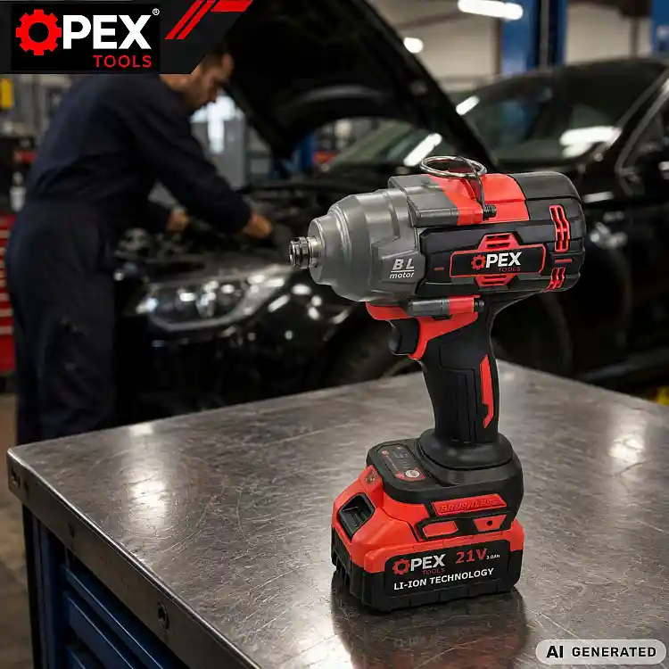 Verk Group OPEX TOOLS Παλμικό Κλειδί Μπαταρίας 21V Brushless 1000Nm με 2 Μπαταρίες 3Ah, Καρυδάκια, LED & Βαλίτσα (OPX28039) 5907451391945