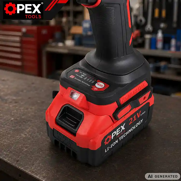 Verk Group OPEX TOOLS Παλμικό Κλειδί Μπαταρίας 21V Brushless 1000Nm με 2 Μπαταρίες 3Ah, Καρυδάκια, LED & Βαλίτσα (OPX28039) 5907451391945