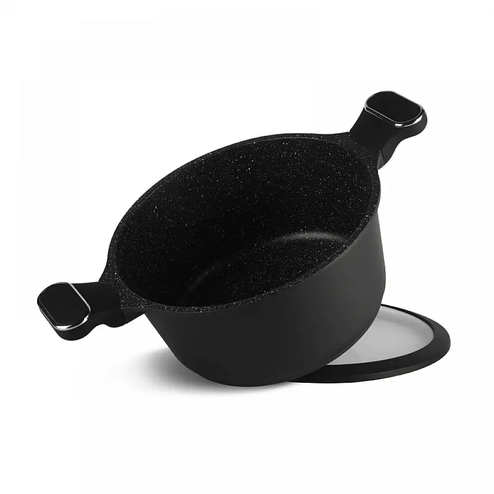 Σετ Μαγειρικών Σκευών με Αντικολλητική Κεραμική Μαρμάρινη Επίστρωση και Γυάλινα Καπάκια 10 τμχ Edenberg EB-5631