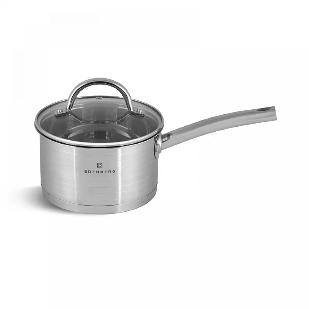 Σετ Μαγειρικών Σκευών από Ανοξείδωτο Ατσάλι 18/10 με Γυάλινα Καπάκια 12 τμχ Edenberg EB-7701
