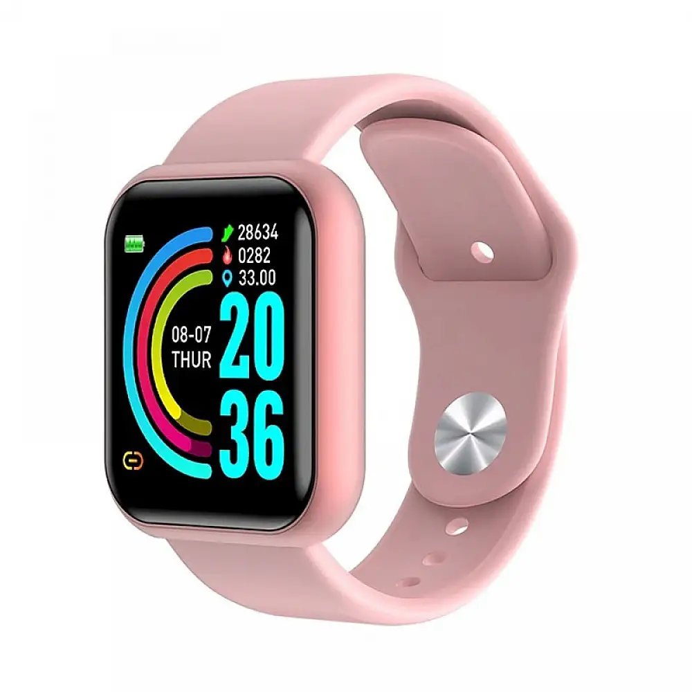 Smartwatch L18 με Μετρητή Καρδιακών Παλμών Χρώματος Ροζ SPM L18-Pink