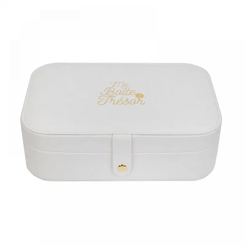 Ορθογώνια Κοσμηματοθήκη - Μπιζουτιέρα 22 x 15 x 7 cm Χρώματος Λευκό Home Deco Factory HD2306 HD2306-White