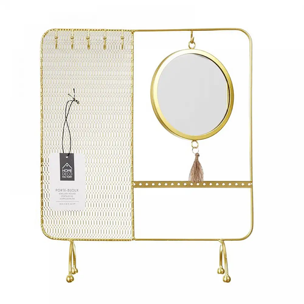 Μεταλλικό Σταντ Κοσμημάτων με Καθρέπτη 35.5 x 30 x 10 cm Home Deco Factory HD5074