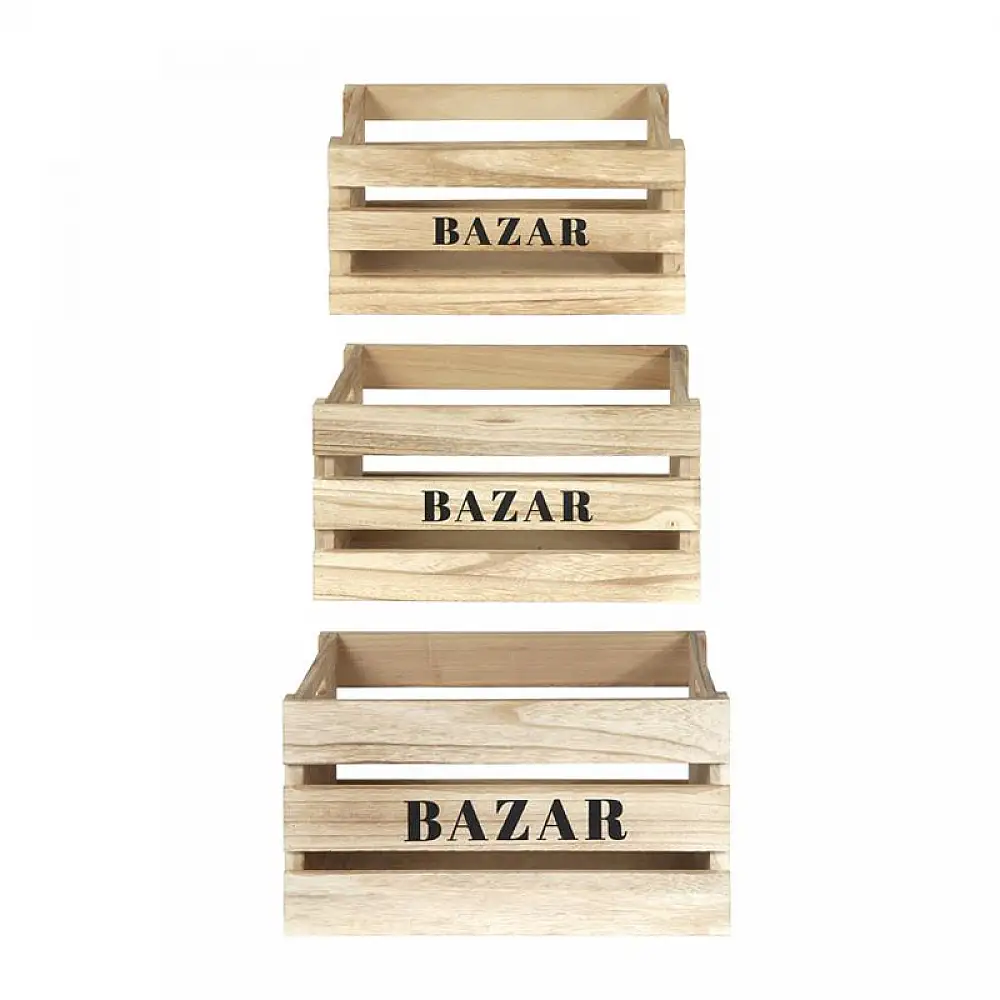 Σετ Ξύλινα Διακοσμητικά Τελάρα 40 x 30 x 22 cm 3 τμχ Home Deco Factory HD3904