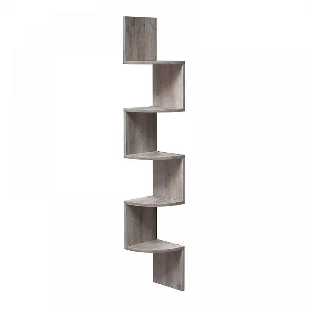 Γωνιακή Ξύλινη Ραφιέρα με 5 Ράφια 20 x 20 x 127.5 cm Χρώματος Γκρι VASAGLE LBC020M01