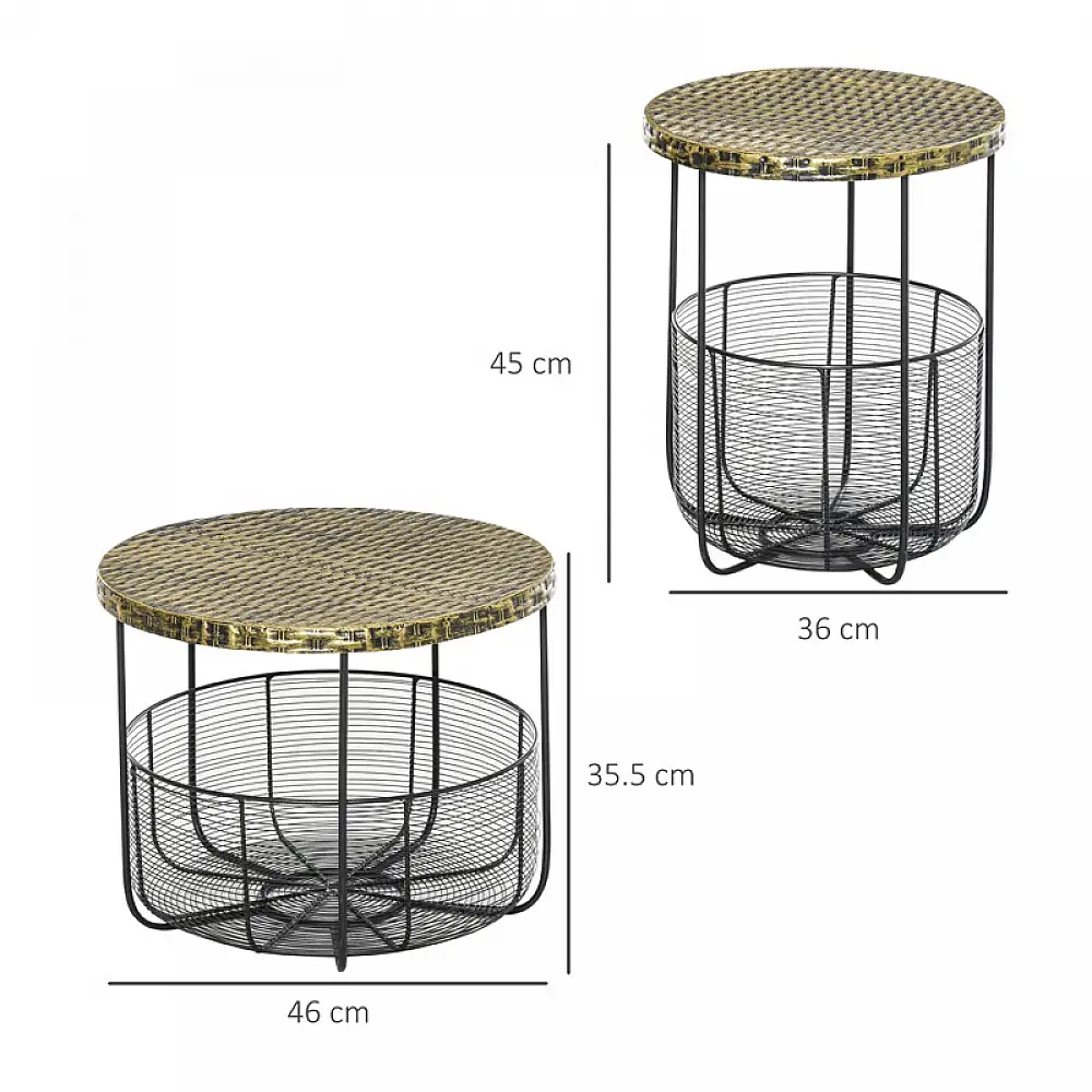 Σετ Βοηθητικά Μεταλλικά Τραπέζια 46 x 35.5 cm 2 τμχ Outsunny 84B-490