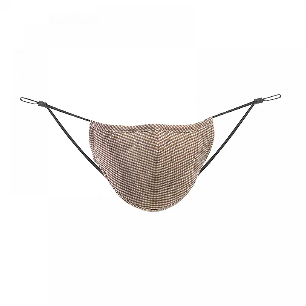 Βαμβακερή Επαναχρησιμοποιούμενη Μάσκα Προσώπου με Ρυθμιζόμενους Ιμάντες Χρώματος Κρεμ SPM DB8125